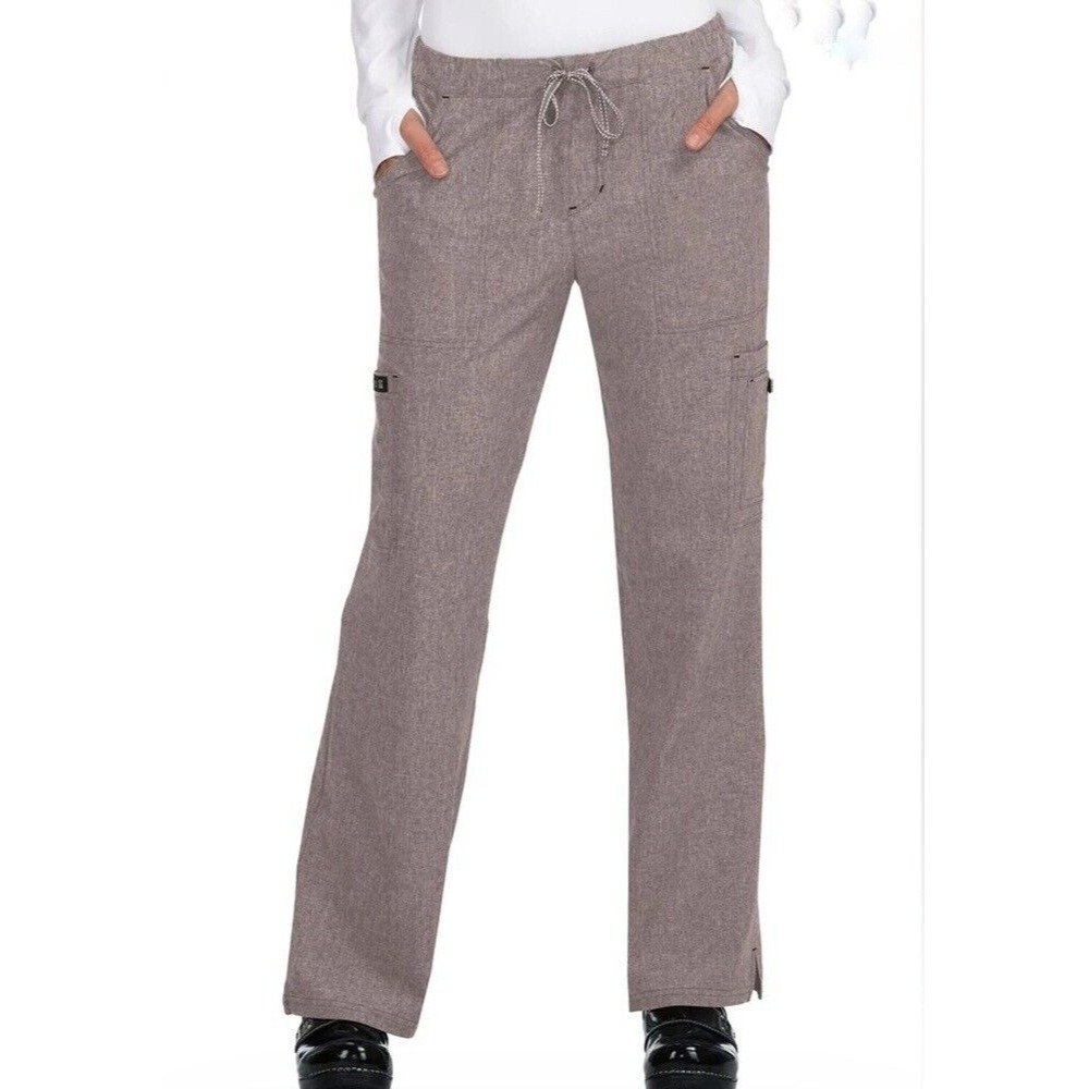 Koi Basics Scrubs Pants Womens Small Gray 8 Pocket Stretch Holly Cargo Medical
